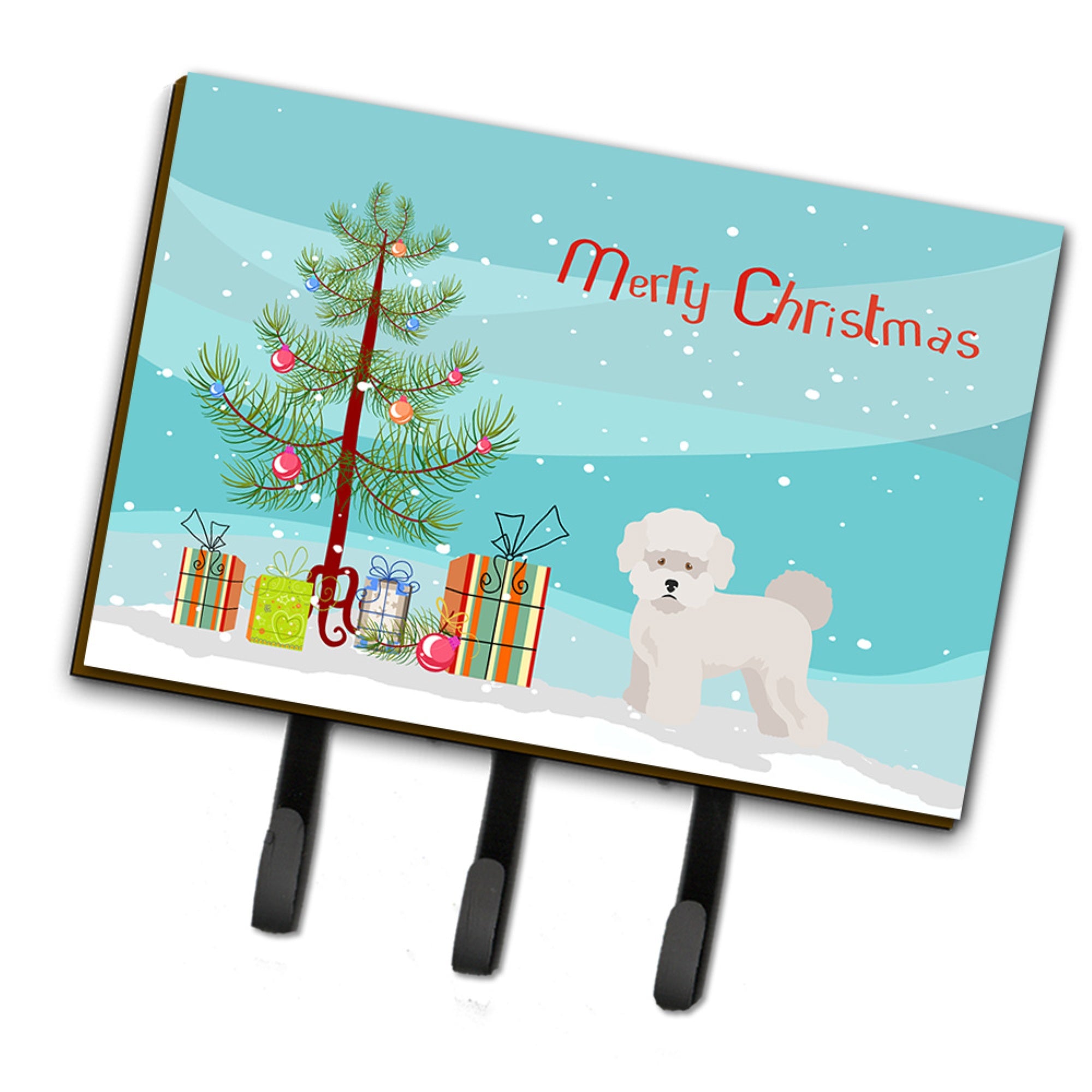Caroline'S Treasures Bichon Fris Christmas Tree Leash Or Key Holder Hooks, Multicolor